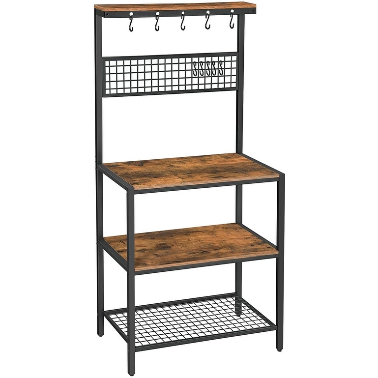 Bakers Rack, 70.9 inches Kitchen Storage Shelf with 10 Hooks, Drawer - Bed  Bath & Beyond - 36407307