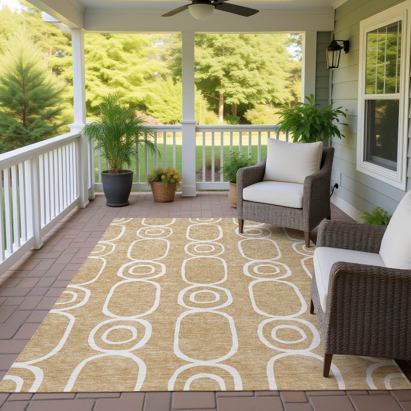 Machine Washable Indoor/ Outdoor Modern Vibe Chantille Rug