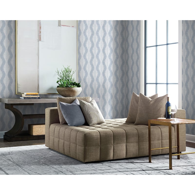 Lillian August Carina Leaf Ogee Embossed Vinyl Unpasted Wallpaper
