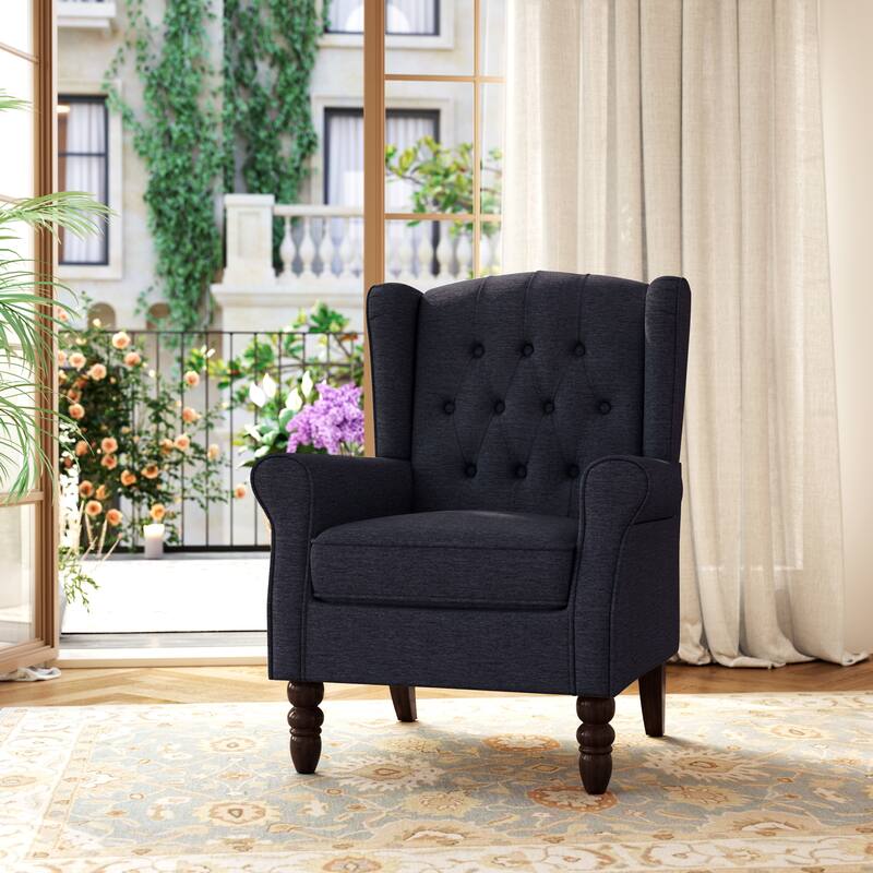Tufted Wingback Upholstered Accent Chair for Living room