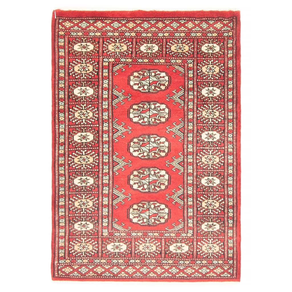 ECARPETGALLERY Hand-knotted Finest Peshawar Bokhara Red Wool Rug - 2'2 x 3'0