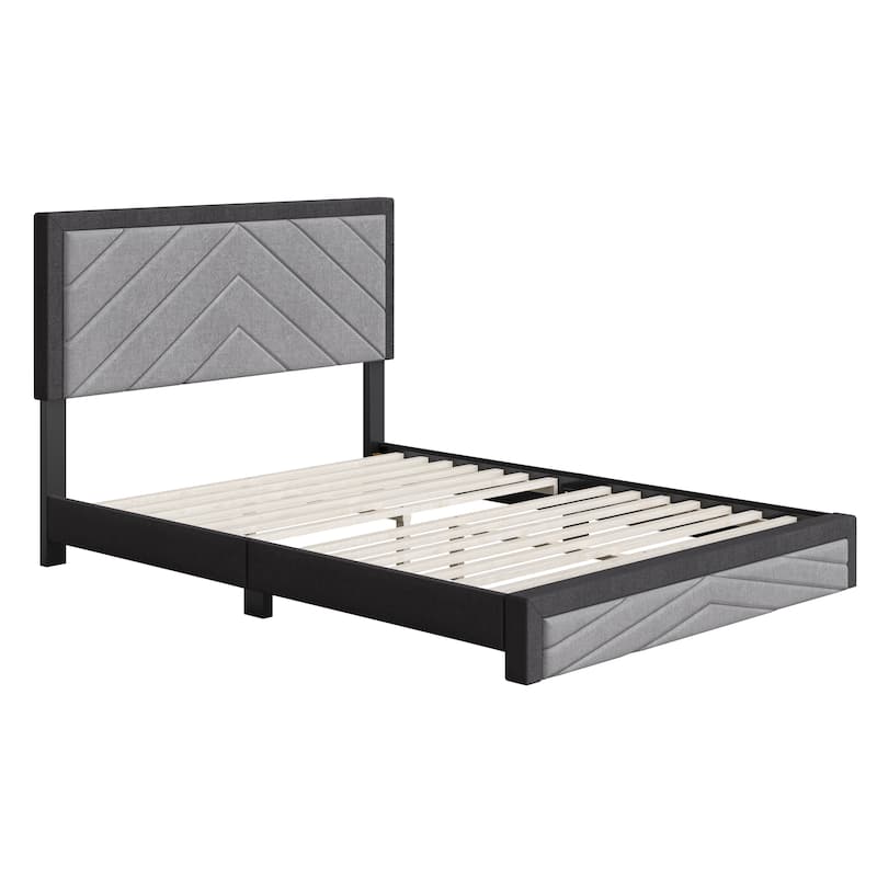 Boyd Sleep Barcelona Diagonal Linen Upholstered Platform Bed Frame