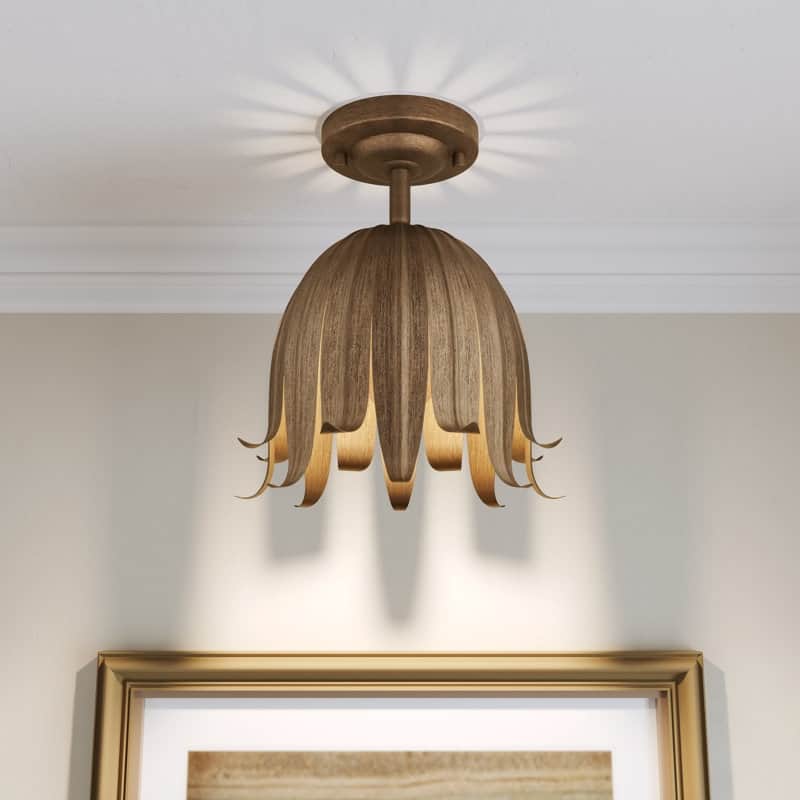 Acroma 1-Light Steel Dimmable Semi Flush Mount - N/A