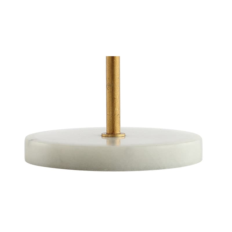 Jennifer 20.7" Dome Metal with Marble Base LED Table Lamp, Gold/White by JONATHAN Y
