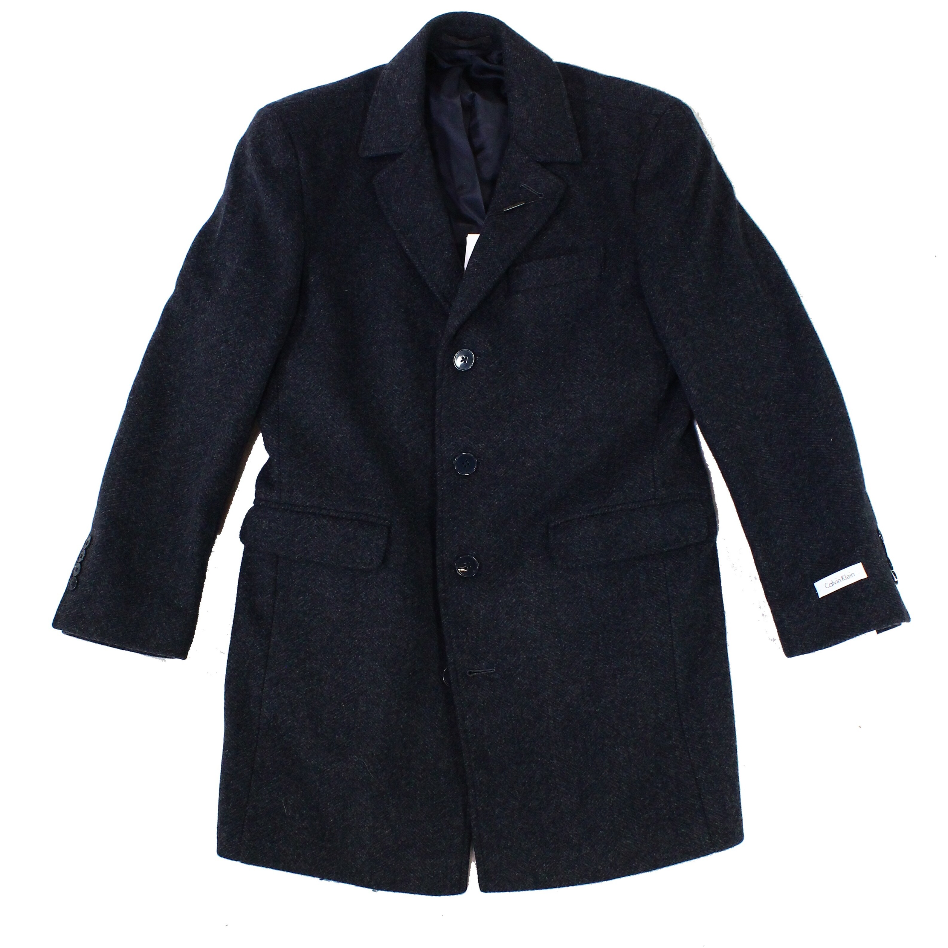Shop Calvin Klein Mens Coat Dark Gray Size 38r Wool Extreme Slim