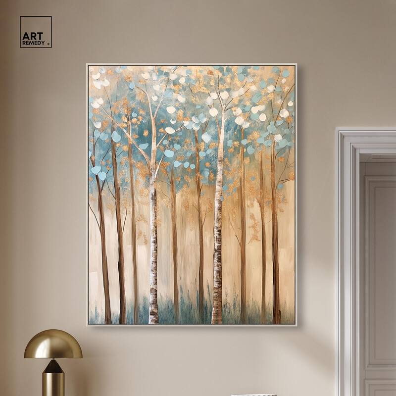 Birch Grove Radiance Canvas by Art Remedy
