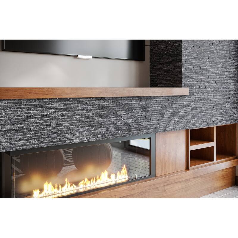 Slender Strip 3 in. x 12 in. Panel and 3 in. x 12 in. Corner Marble Wall Tile