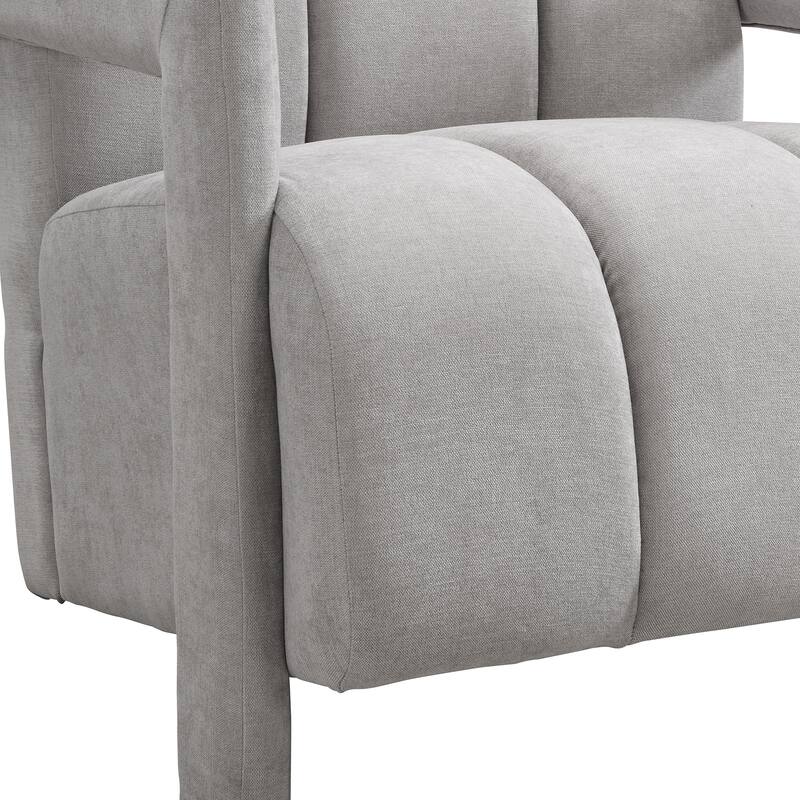 26.3'' Modern Minimalist Leisure Armchair Set of 2 with L-Shaped Armrests, Polyester Fabric for Living Room