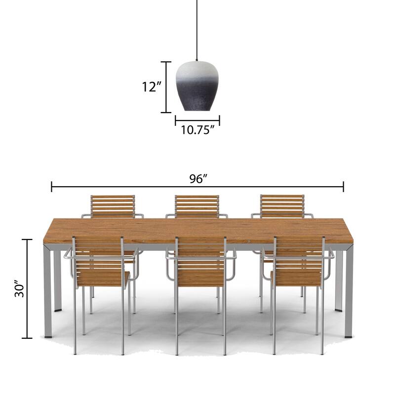 Lily River of Goods Black Metal and Glass 10.75-Inch Pendant Light with Adjustable Hanging Cord - 10.75" x 10.75" x 14/73"