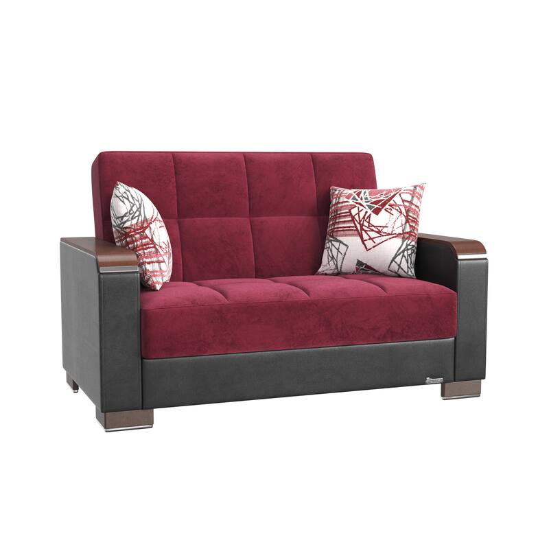 Collection Upholstered Convertible Loveseat With Storage
