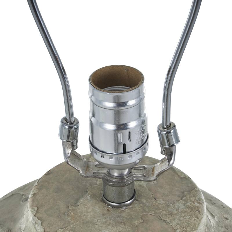 Light Brown, Black or Brown Ceramic Tall Distressed Antique Style Textured Room Table Lamp with Cream Linen Shade