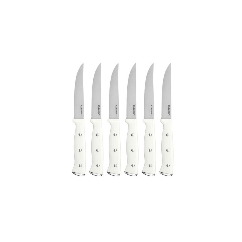 >Cuisinart C77wtr 6pskgr Triple Rivet Steak Knife Set White 6 Piece Set White Stainless Overstock 27962794