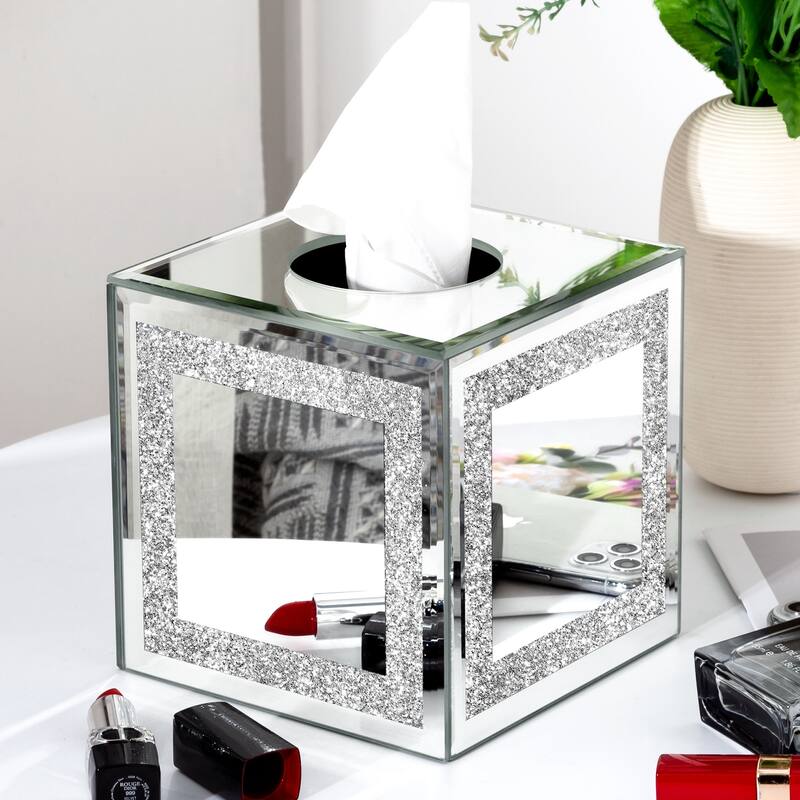Poissy Mirrored Tissue Box Cover Holder
