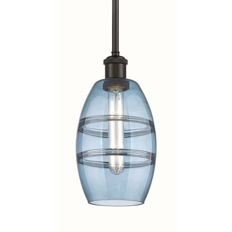Innovations Lighting 516-1S-9-6 Vaz Pendant Vaz 6" Wide Mini Pendant - Oil Rubbed Bronze / Princess Blue