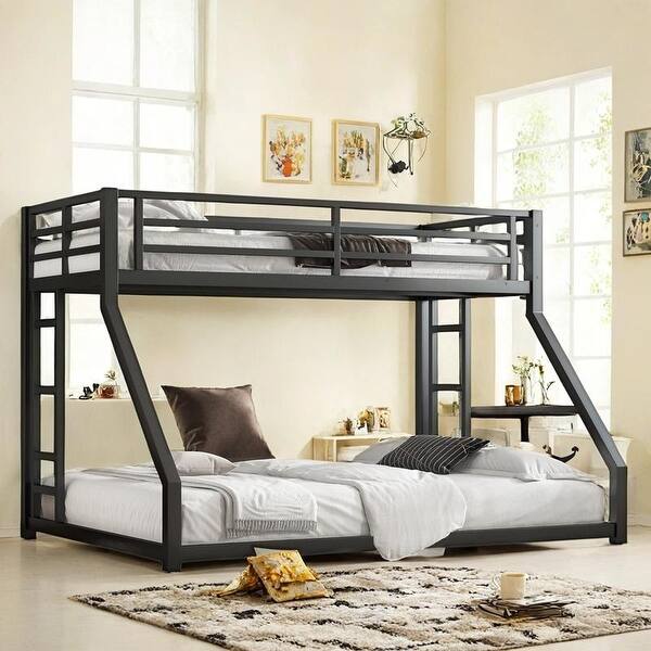 slide 2 of 22, Safety Design Bunk Bed, Space-Saving/Noise Reduced, TwinXL/FullXL over Queen Twin XL