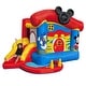 preview thumbnail 1 of 5, Disney Mickey Mouse Bounce House with Slide, Indoor Outdoor Inflatable Bouncy Castle Funhouse Ball Pit for Kids Ages 3-8