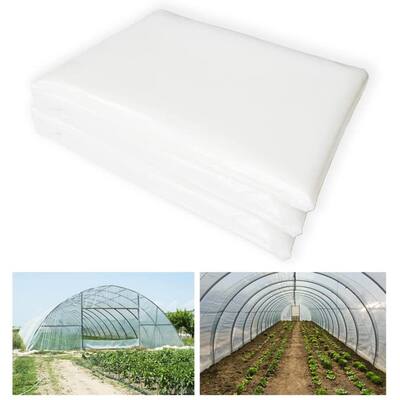 Agfabric 6 ft. x 32 ft. 1.2 mil Greenhouse FilmPlastic Covering Clear Polyethylene UV Resistant Film