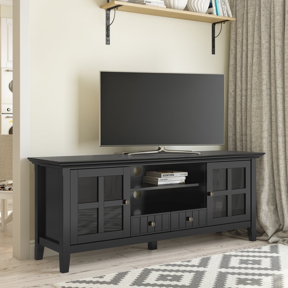WYNDENHALL Normandy SOLID WOOD 60 inch Wide Transitional TV Media Stand For TVs up to 65 inches - 60'' x 16.5'' x 24