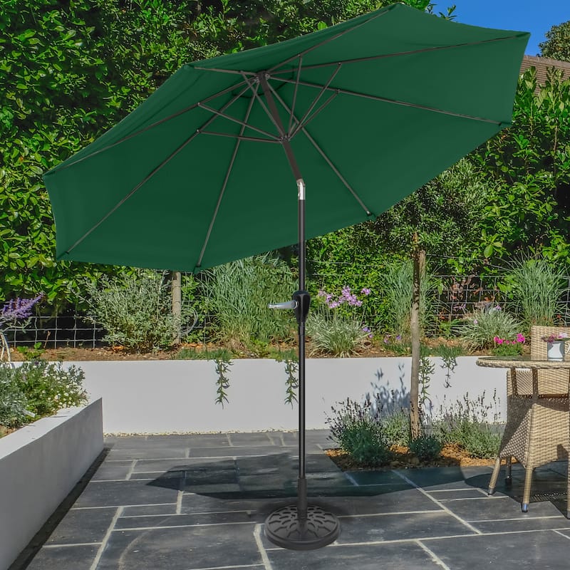 arching patio umbrella Pure Garden 10-Foot Tilting Patio Umbrella with Base - Overstock