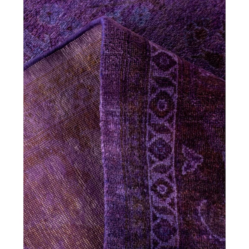 Overdyed One-of-a-Kind Hand-Knotted Area Rug - Purple - 7' 10" x 10' 4"