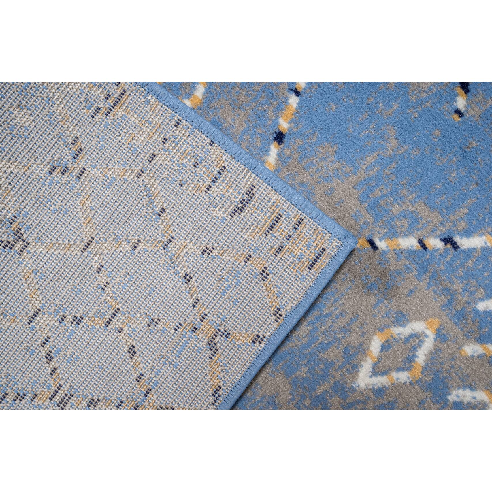 Furnish My Place Trellis Pattern Rug Light Blue, Bohemian Rug Bed