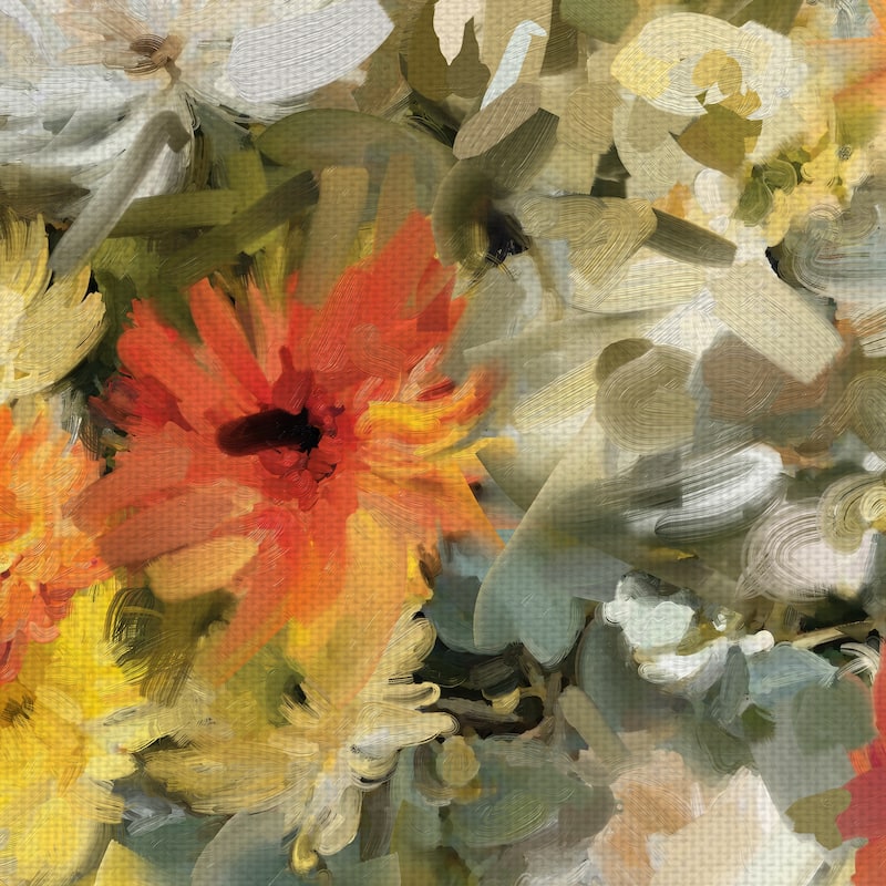 Mason Jar Flowers by Studio Arts Canvas Art Print