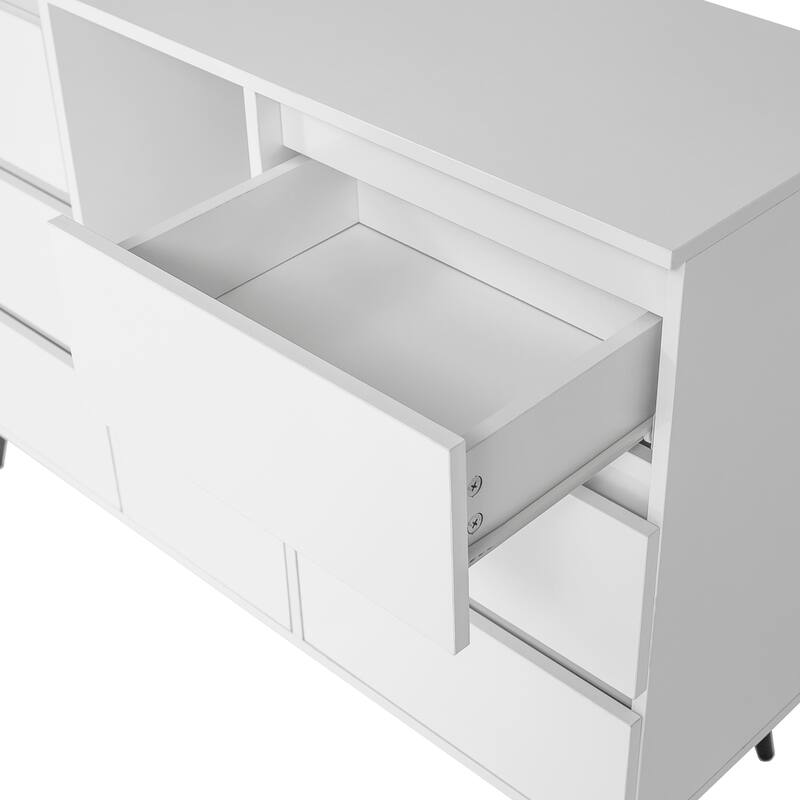 Modern Kitchen Unit Cupboard Buffet Wooden Storage Display High