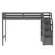 preview thumbnail 13 of 15, Elegant Twin over Full Loft Bed with Staircase, Ladder with 3 Storage Grids, Sturdy Construction & Safety Guaranteed, Grey