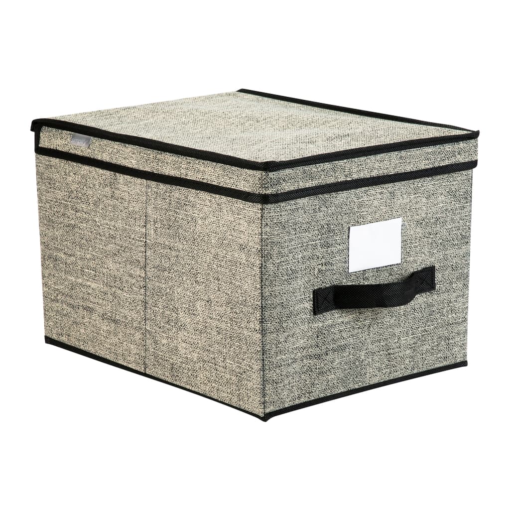 Simplify Black Plastic Large Storage Box - L12"x W16"x H10"