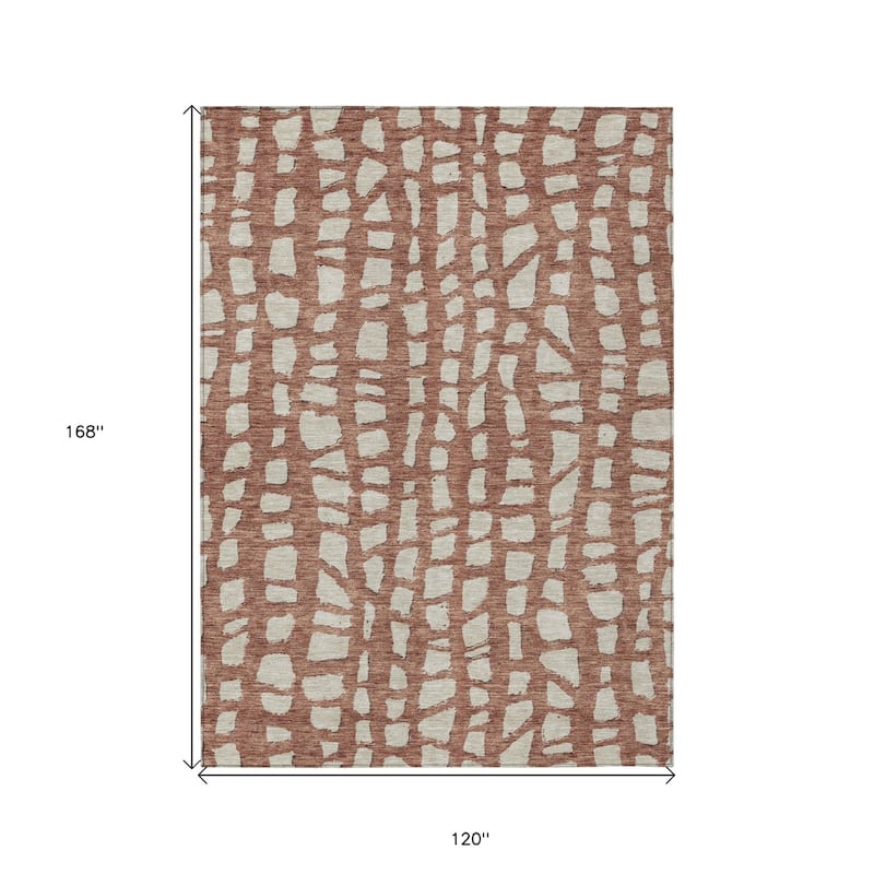 HomeRoots Abstract Transitional Rectangle Outdoor Rug