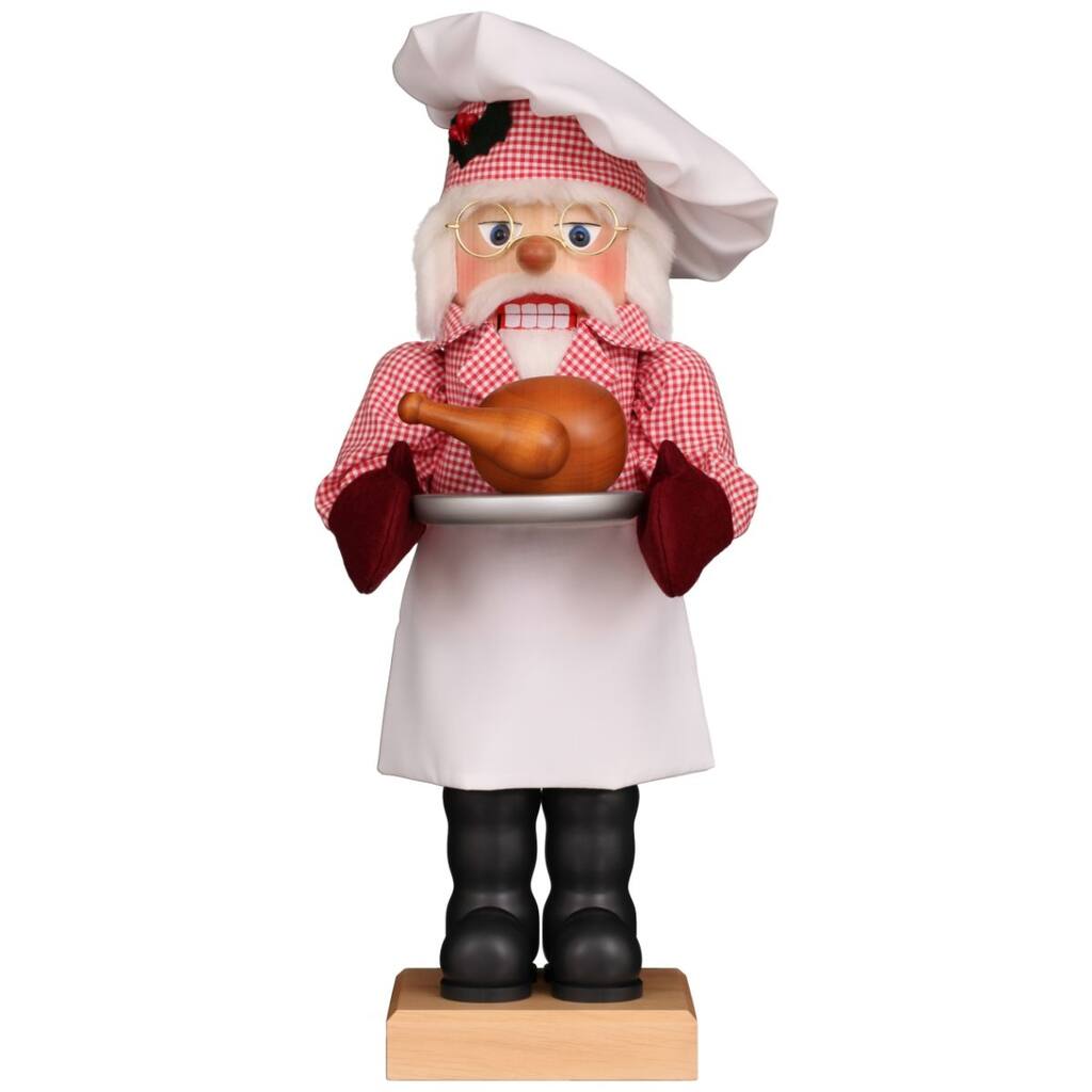 18" Christian Ulbricht Chef Santa with Turkey Christmas Nutcracker