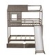preview thumbnail 12 of 16, House-Shaped Twin Over Twin Bunk Bed with Slide, Storage Drawers, and Full-Length Guardrails