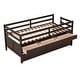 preview thumbnail 3 of 14, Espresso Twin Size Solid Wood Low Loft Bed with Safety Fence