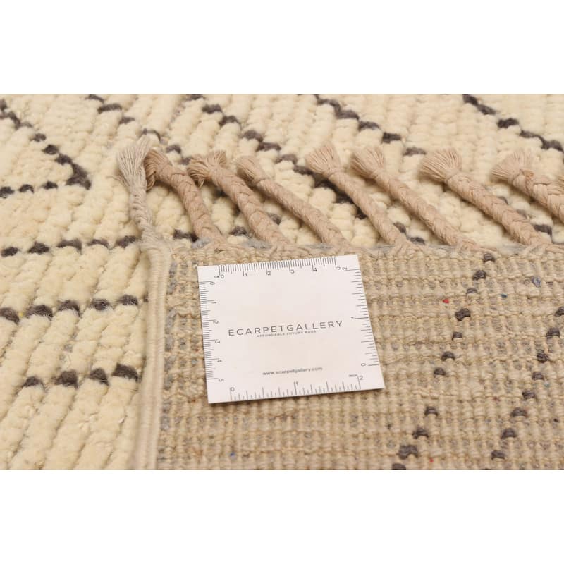 ECARPETGALLERY Hand-knotted Pak Finest Marrakesh Cream Wool Rug - 8'10 x 12'4