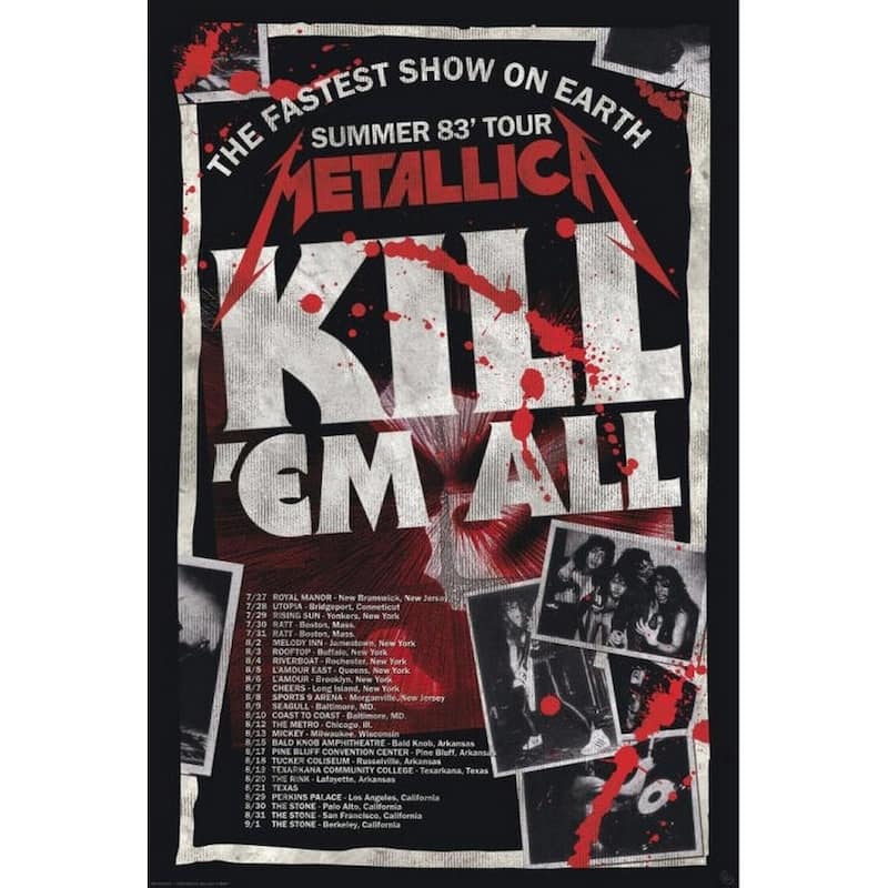 Metallica - Kill'em All 83 Tour Art Poster - 24 x 36 Inch