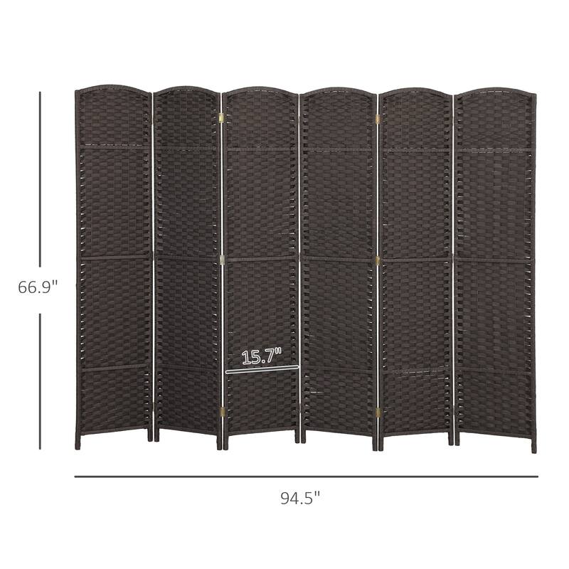 HOMCOM Room Divider, 6 Panel Folding Privacy Screen, 5.6' Tall Freestanding Wall Partition