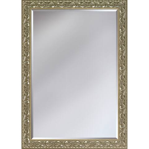 La Pastiche Rococo Silver Framed Wall Mirror 25.5" x 35.5" - 25.5" x 35.5"