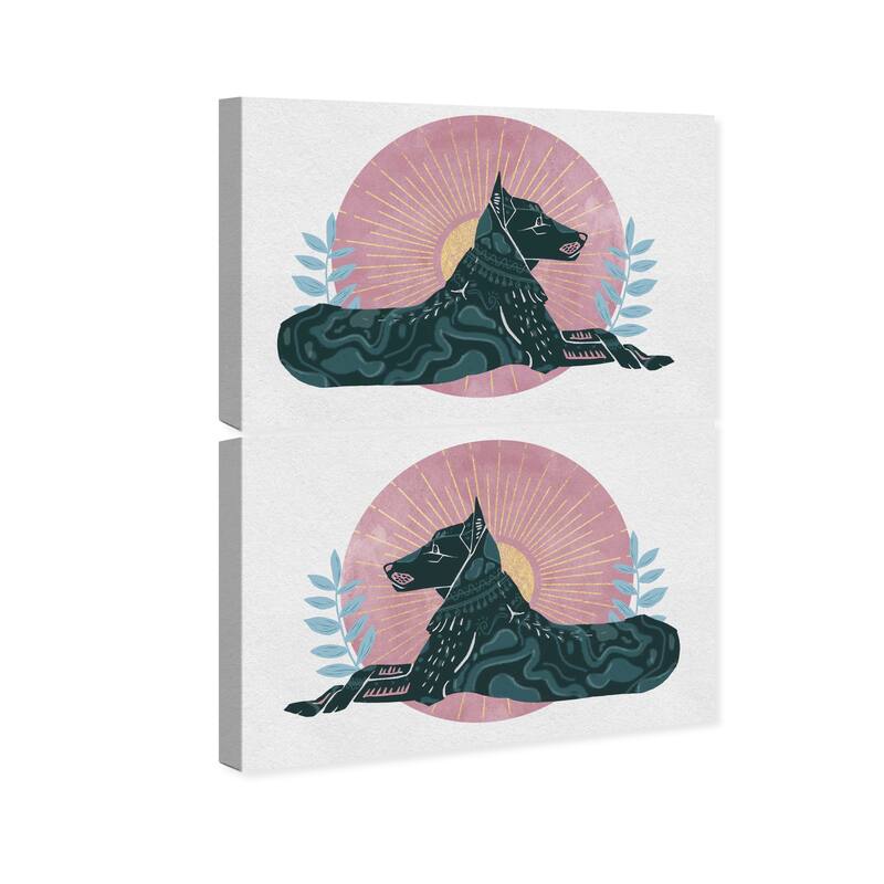 Wynwood Studio Canvas Animals Spoted King SET Green and Emerald Mid-Century Modern Wall Art Canvas Print