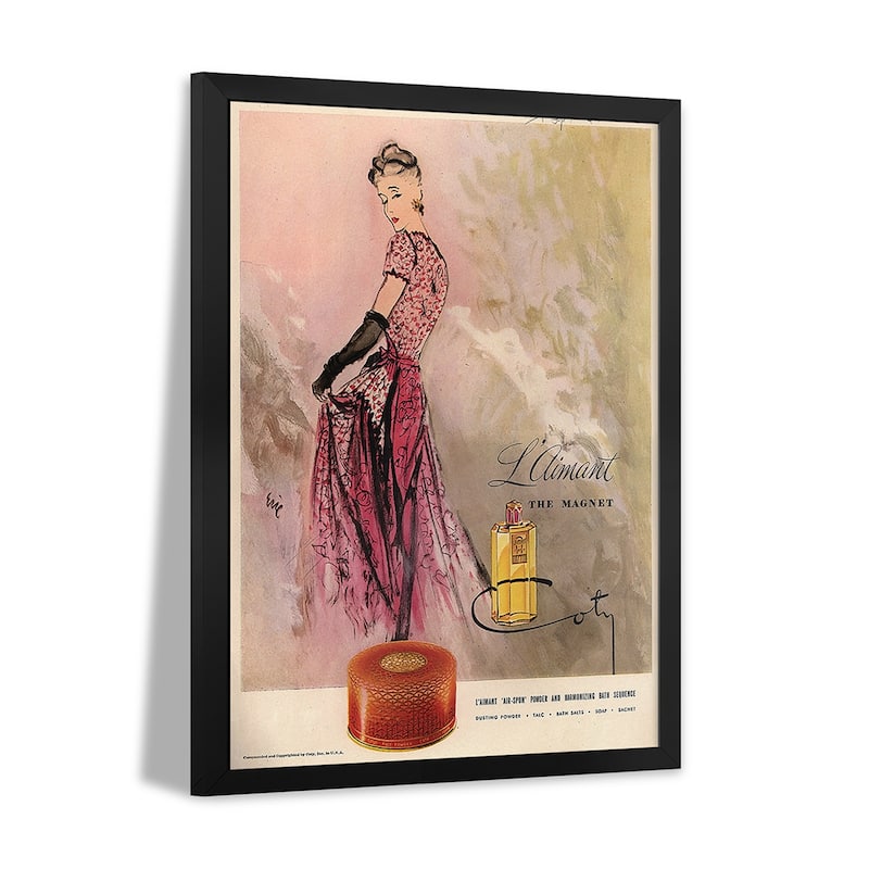 1940s Coty Perfume Magazine Advert Premium Framed Poster by Carl Erickson