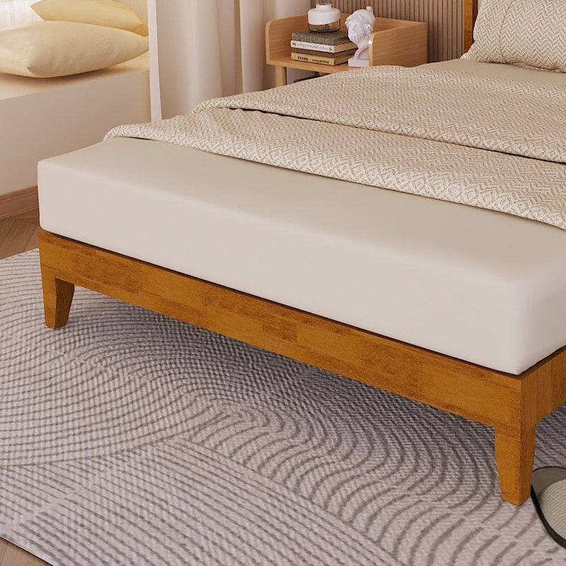 Twin Size Deluxe Bed Frame with Headboard with Solid Wood, No Box Spring Needed, Easy Assembly, White