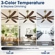 preview thumbnail 8 of 16, 72" Gold Transitional Walnut 8 ABS Blades Propeller Ceiling Fan with Dimmable LED Light and Remote Control, DC Motor