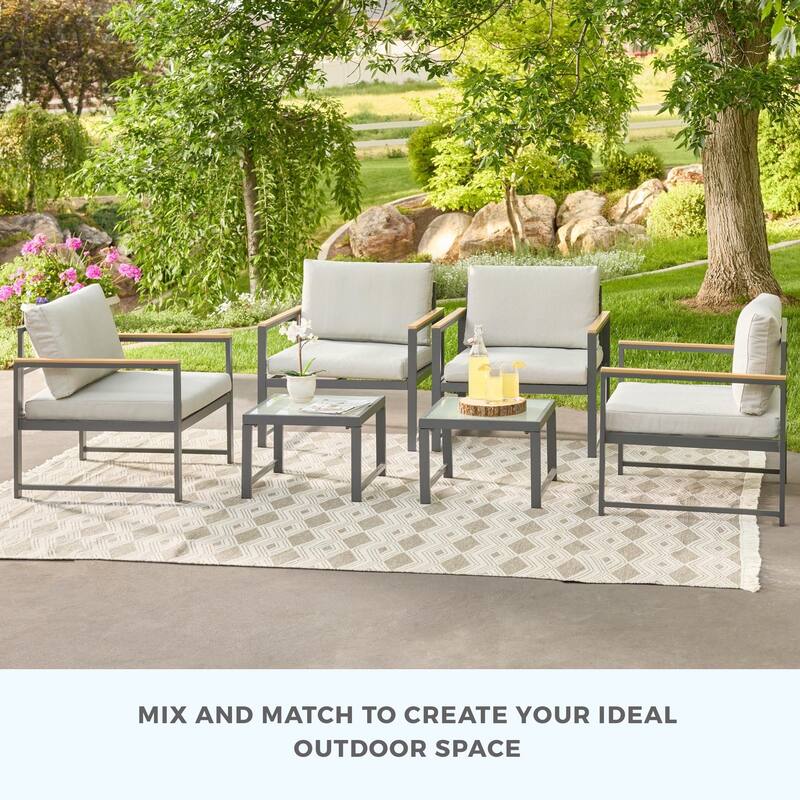 Brookside Meg Outdoor Metal Seating Set with Cushions On Sale Bed