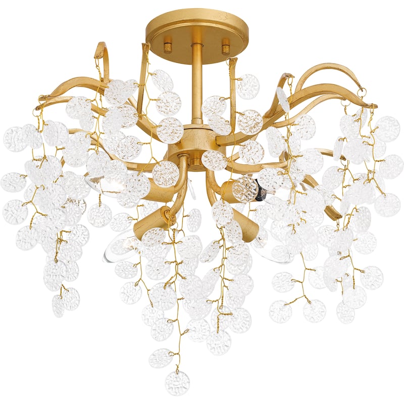 Maple 4-Light Gold Leaf Semi-Flush Mount