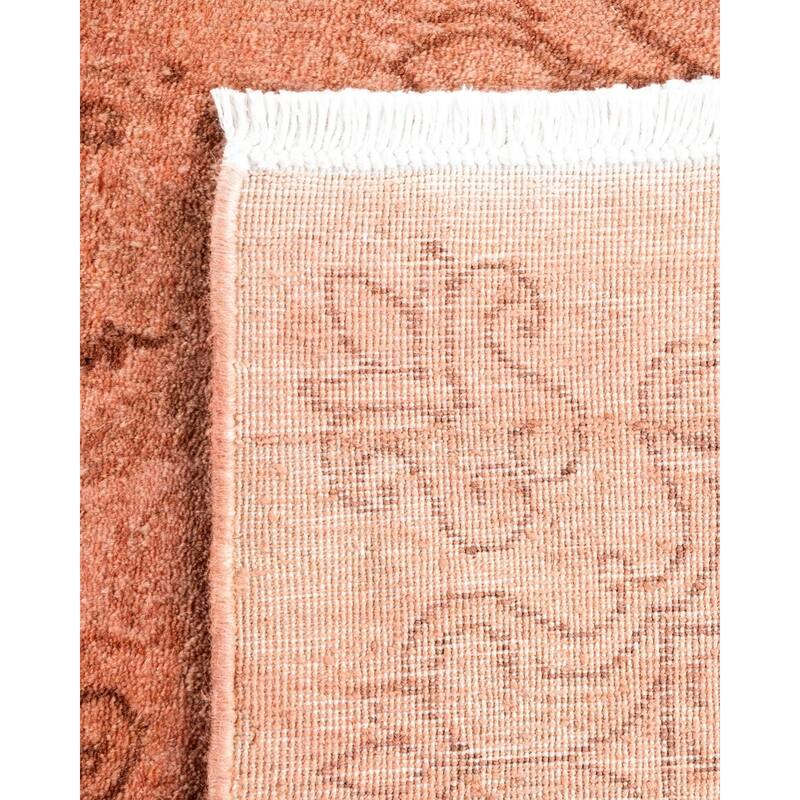 Overton Hand Knotted Wool Vintage Inspired Modern Contemporary Overdyed Pink Area Rug - 3' 1" x 5' 1"
