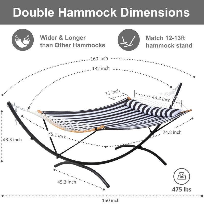 Portable Freestanding Hammock with Curved Stand for Outside