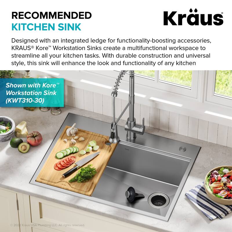 KRAUS WasteGuard Continuous Feed Garbage Disposal for Kitchen Sinks