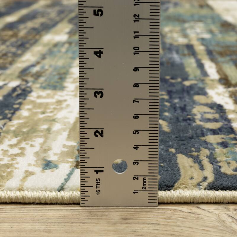 Style Haven Raphael Abstract Beige/ Blue Mixed Pile Area Rug