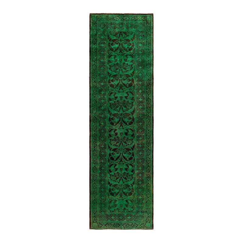 Contemporary Overdyed Wool Hand Knotted Runner - 2' 6" x 8' 9"