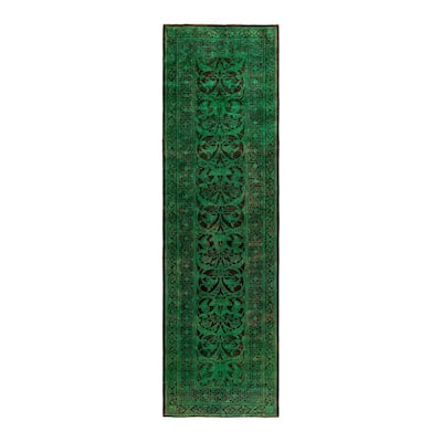 Contemporary Overdyed Wool Hand Knotted Runner - 2' 6" x 8' 9"