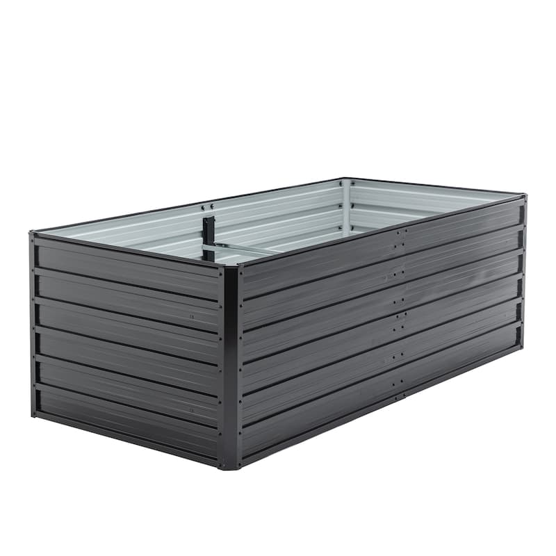 25.20"H Metal Raised Outdoor Galvanized Planter Box
